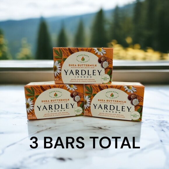 3 Yardley® London Shea Buttermilk Bar Soap NOURISHING Bath BAR 4.25oz - Picture 6 of 11